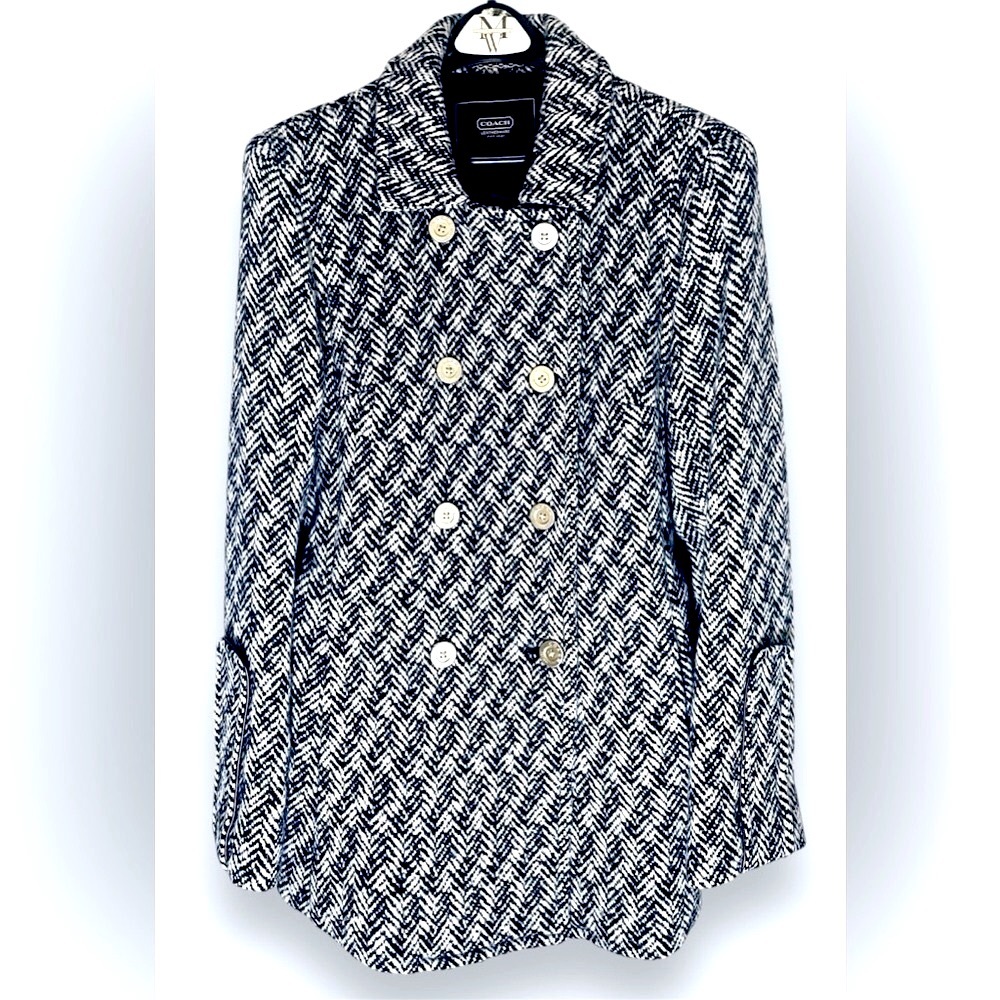 COACH Peacoat~Herringbone~Size12~NWOT!